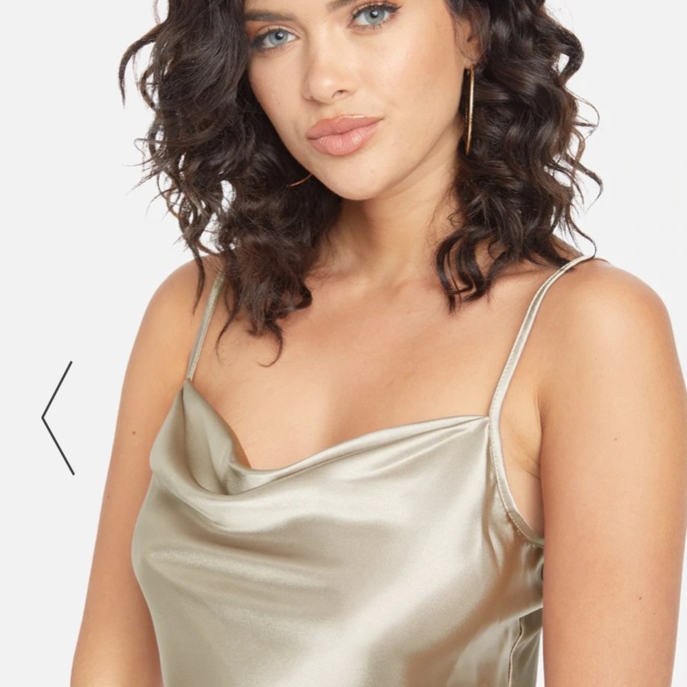 Bebe Satin Cowl Neck Slip Midi Dress (NWT)